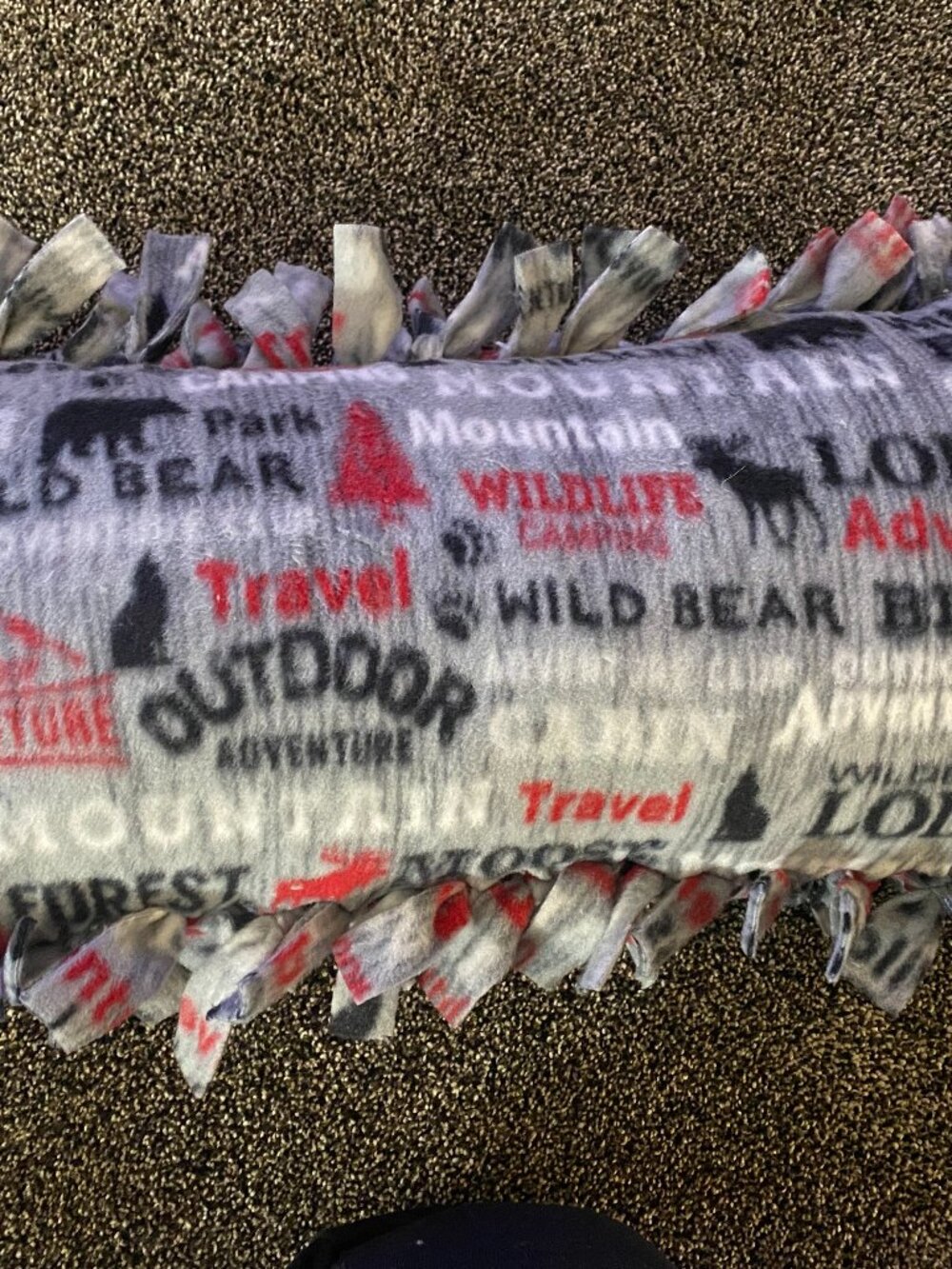 Handmade Camping Pillow Fleece Outdoor Lodge Mountain Wildlife Adventure, 12x22